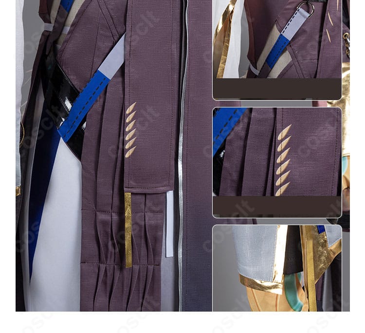 アークナイツ ジー コスプレ衣装の袖口と腰部装飾。ステッチワークとベルト風ディテールの質感を示す。