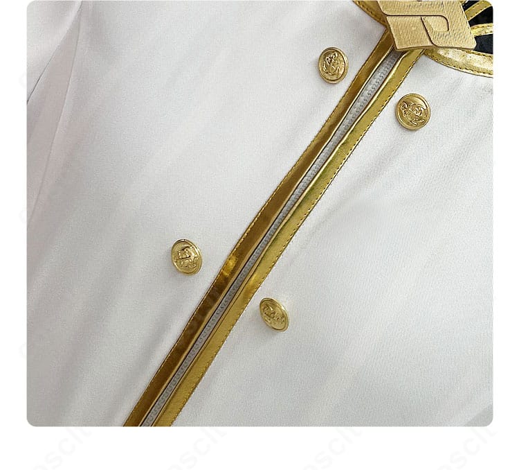 前立て周辺の装飾詳細。縫製とパイピングの仕上げ、直線的な意匠を強調。