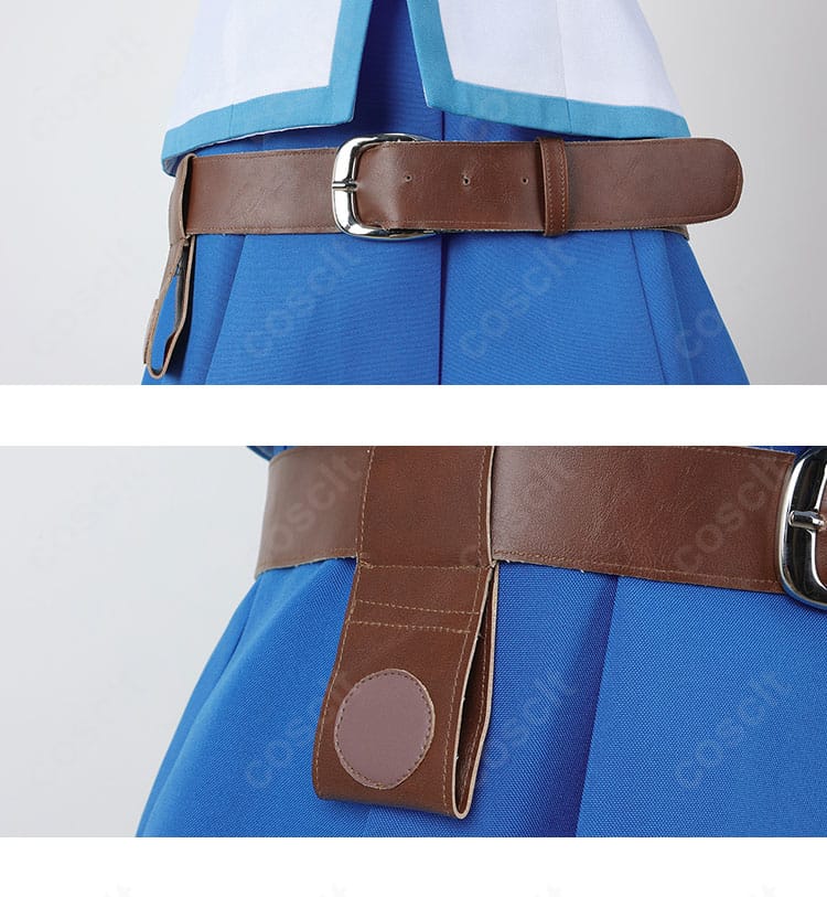 ウエストベルト装飾のアップ。シンプルでエレガントな金具デザイン