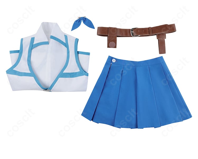 セット内容一式(トップス、スカート、ベルト、髪飾り)を並べたフラットレイ