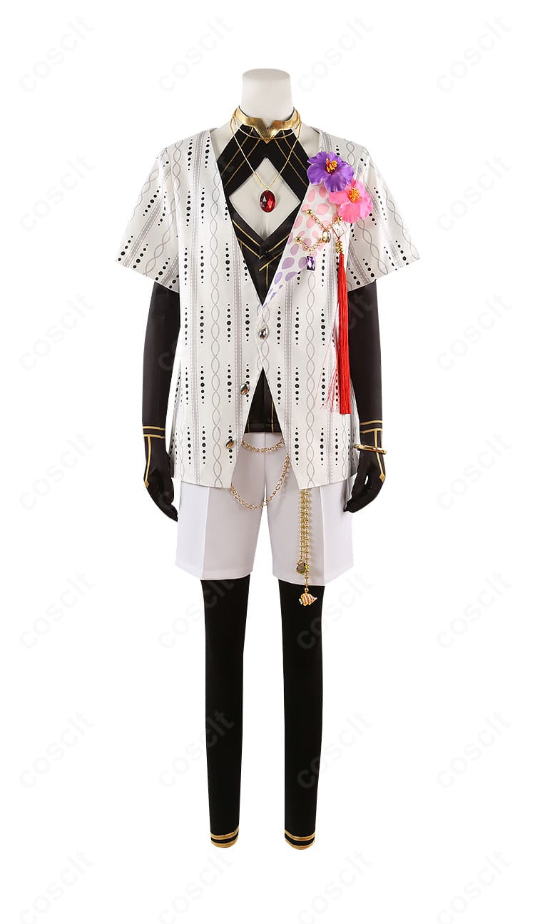 Fate/Grand Order カルナ 夏コーデの正面ディテール。外套の襟元や胸飾り、配色バランスを高再現。