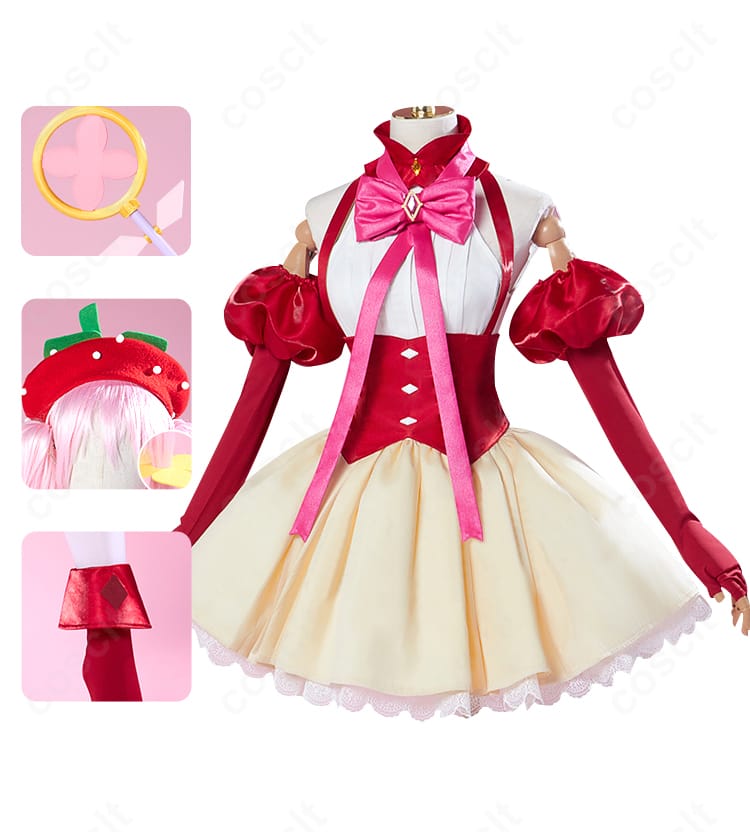 ベリーブロッサム衣装の刺繍と装飾ディテールのクローズアップ。精緻な刺繍とハリのある生地感が写真映えする高品質仕上げ。