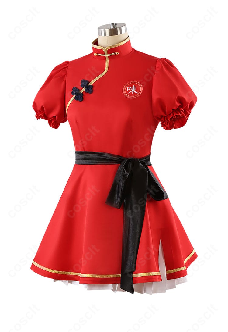 朱城ルミ 幼女バージョン衣装の左側面。袖口と帯位置のバランスが分かる角度