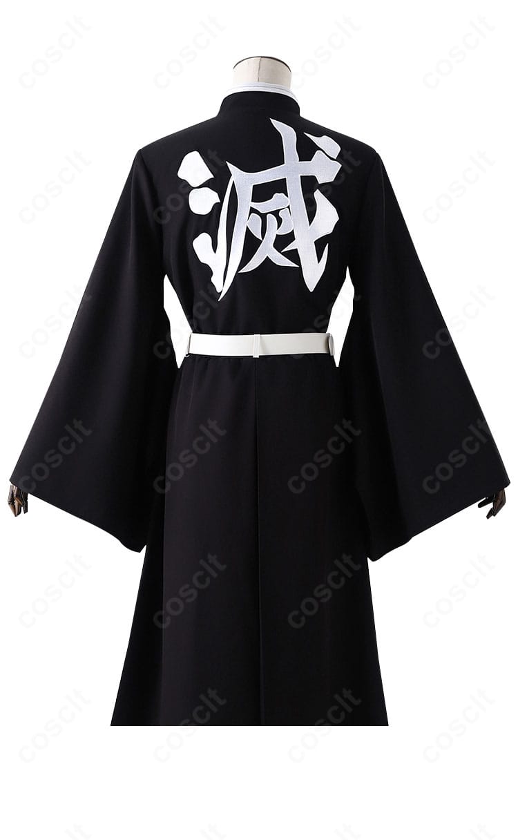 鬼滅の刃 時透無一郎 隊服コスプレ 背面。背面のライン取りと刺繍表現、裾の落ち感を捉えた画像。
