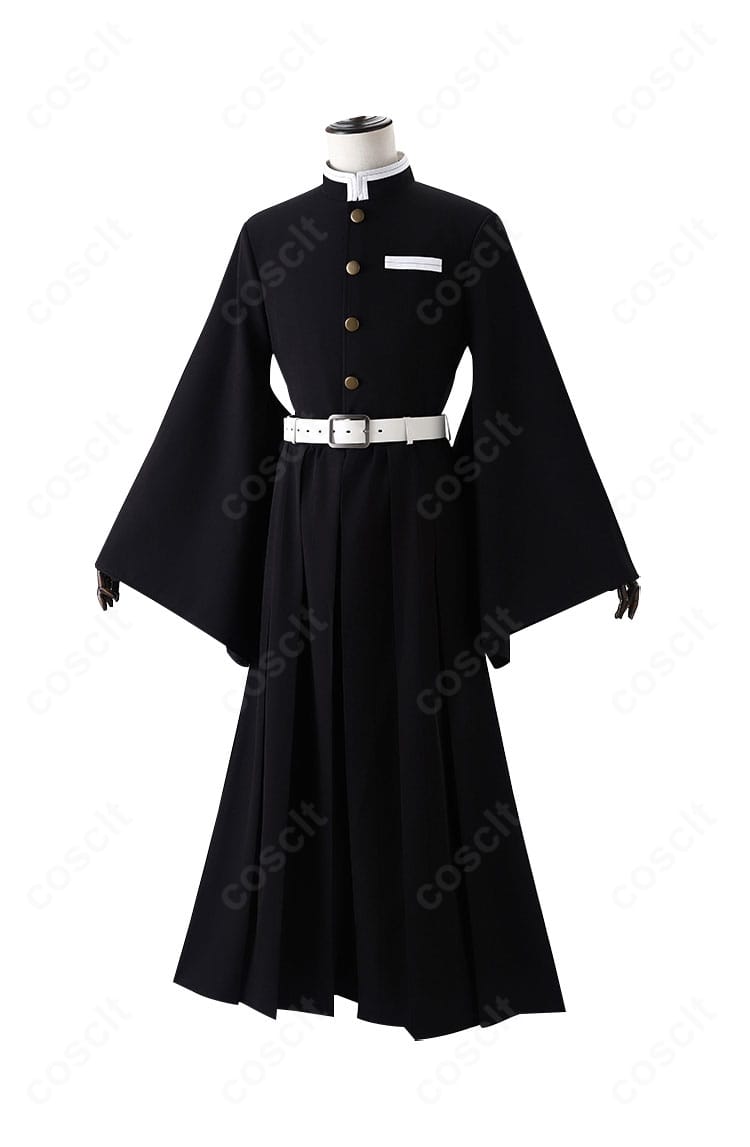 鬼滅の刃 時透無一郎 隊服コスプレ 正面。刺繍入りディテールと端正なボタン配置の質感が確認できる。