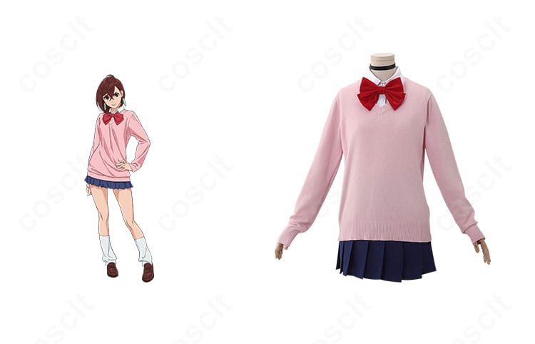 ダンダダン 綾瀬桃の制服(セーター)コスプレ一式とキャラクター比較。高再現の色味とシルエットを確認できる合成画像