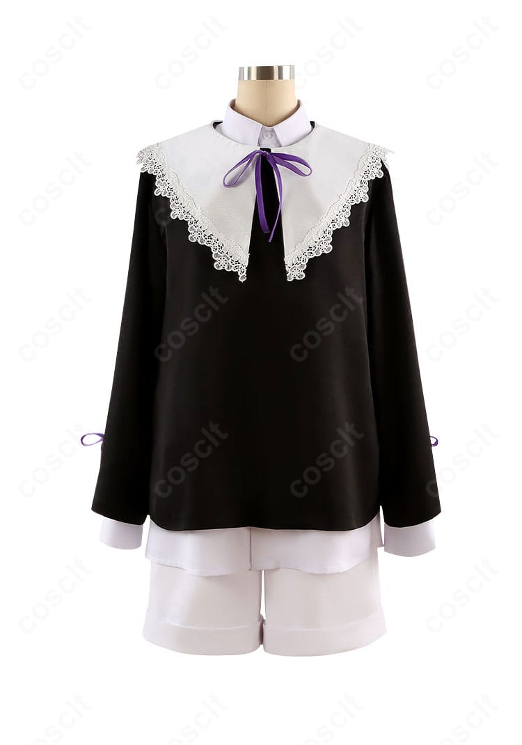 朔間凛月 私服（幼少期）コスプレ衣装の正面全体像。配色とシルエット、各パーツの配置が分かる写真。