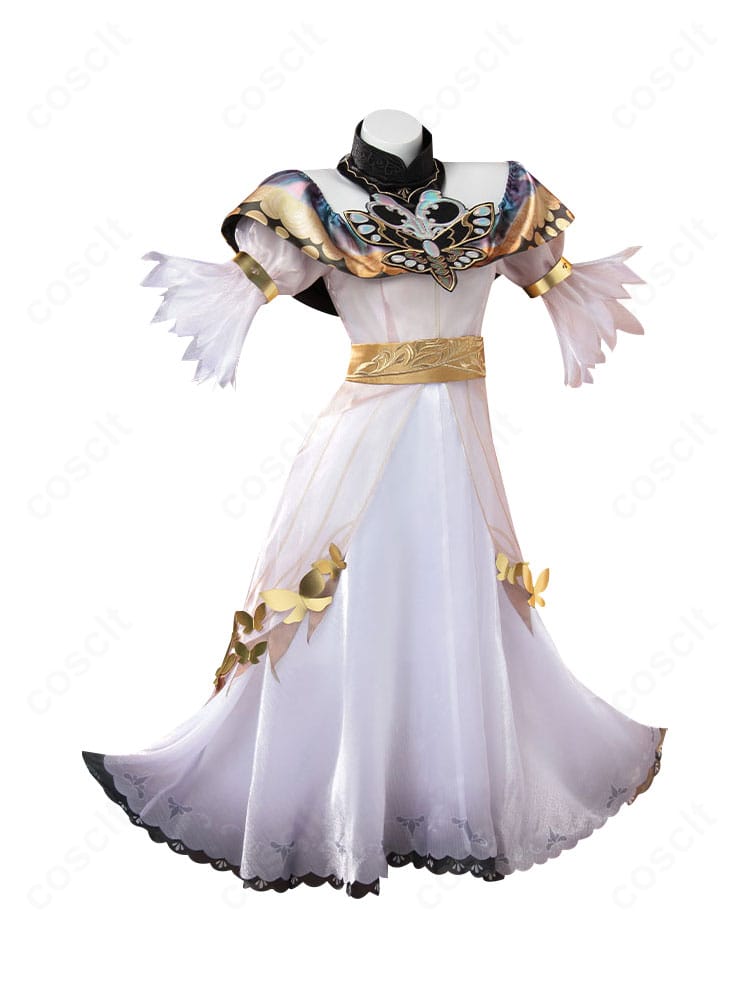 グレイス(ナイアド)コスプレ衣装の側面。ウエストラインと袖のフォルム、着心地を示すカッティングがわかる画像