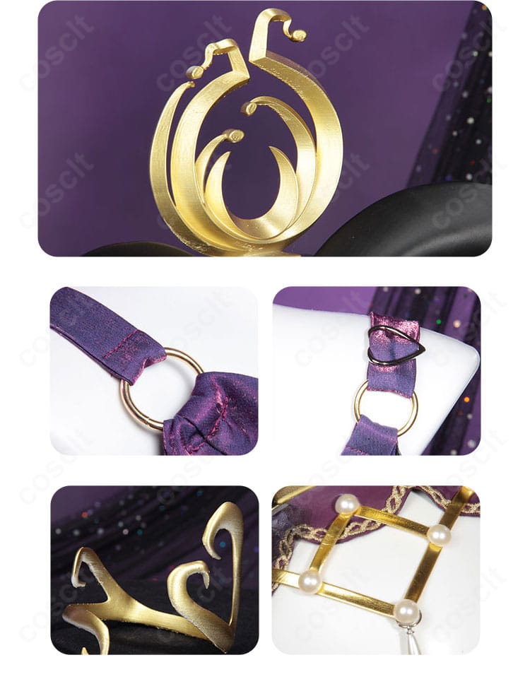 胸元付近の装飾ディテール。モチーフの配置と縫製の丁寧さが分かるフィオナ衣装