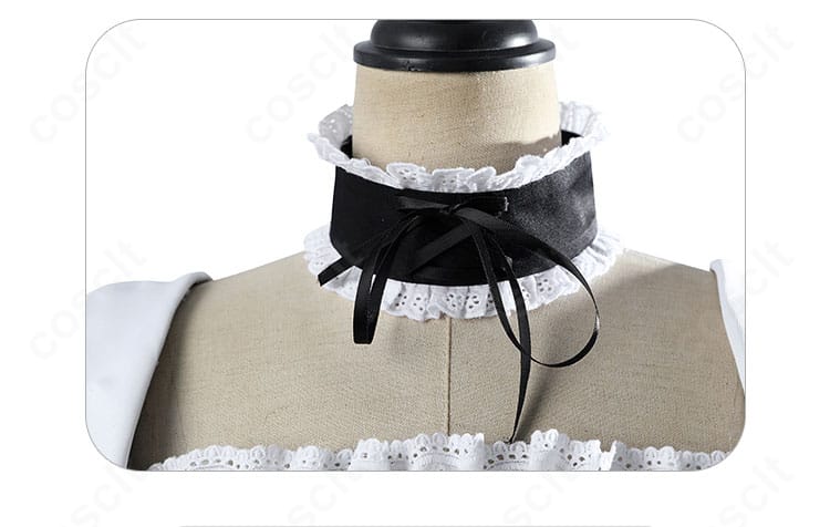 鮎沢美咲メイド服のチョーカー・ネック周りディテール