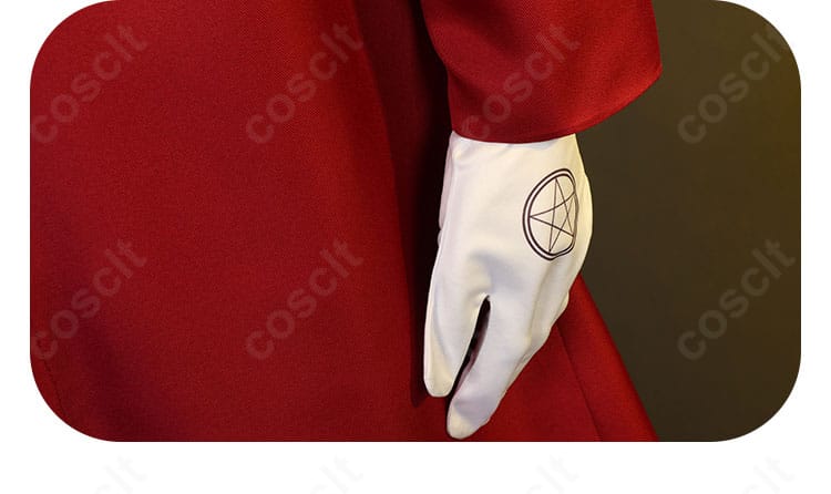 白手袋のディテール。指先の縫製と質感でアーカードの雰囲気を引き立てる画像。