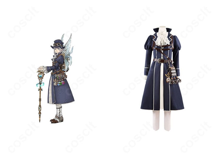 オベロン 9周年礼装 英霊博装のフルセット正面図(キャラクターと並んだイメージ)