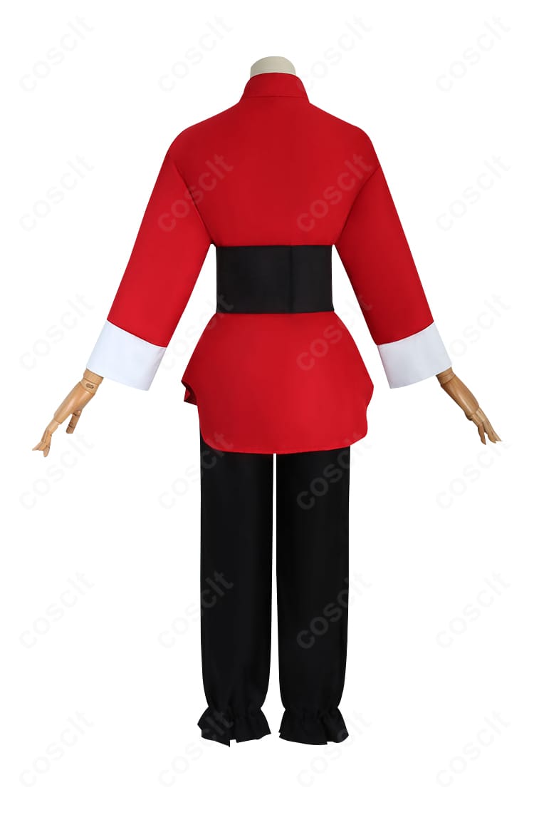 らんま1/2 早乙女乱馬 チャイナ服コスプレ衣装の背面画像。背中から裾にかけてのシルエットと縫製ラインを確認。