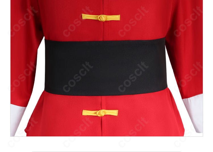 らんま1/2 早乙女乱馬 チャイナ服のコルセットベルト詳細。ウエストの締まりとデザイン性を強調。