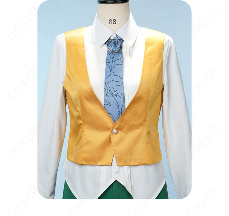 Eden『TRIP』衣装のインナーシャツ・ベスト正面ディテール。ボタンとネクタイの質感