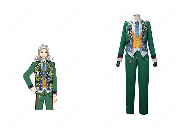 あんさんぶるスターズ!! Eden『TRIP』衣装の正面全体と乱凪砂・巴日和・漣ジュンのビジュアルを対比したイメージ