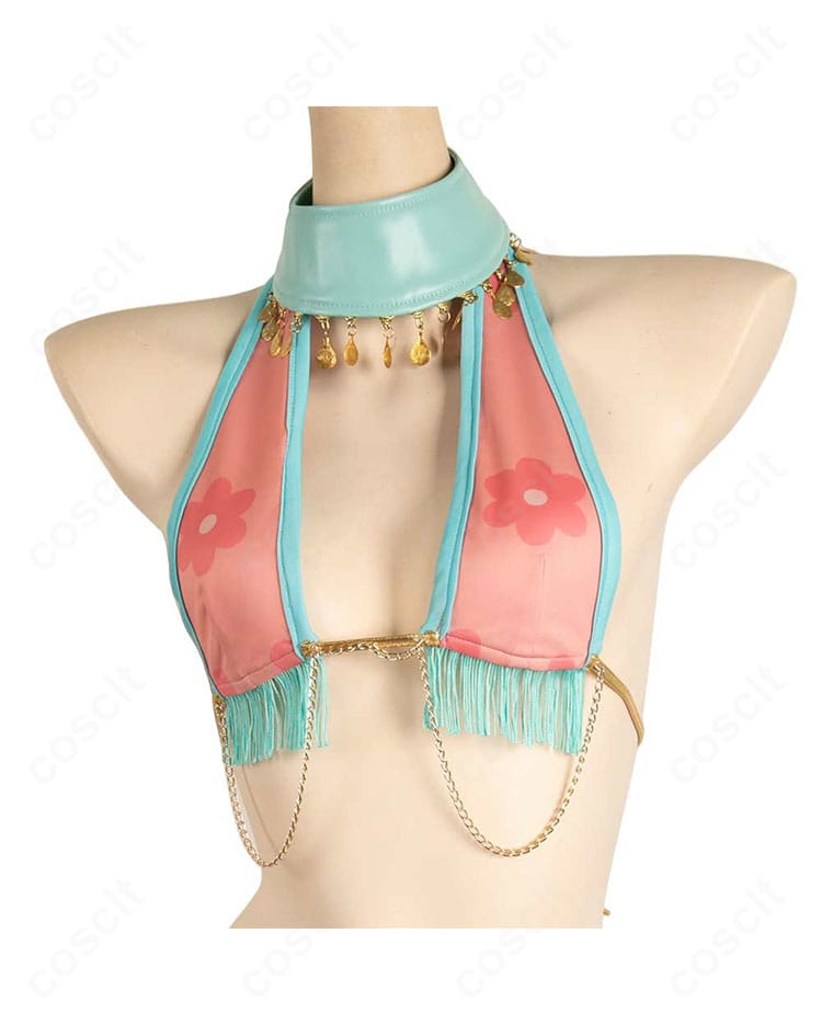 ルーシィ・ハートフィリア 踊り子衣装 上衣の装飾部分。胸元のモチーフと縁取りの仕立てが分かる接写。