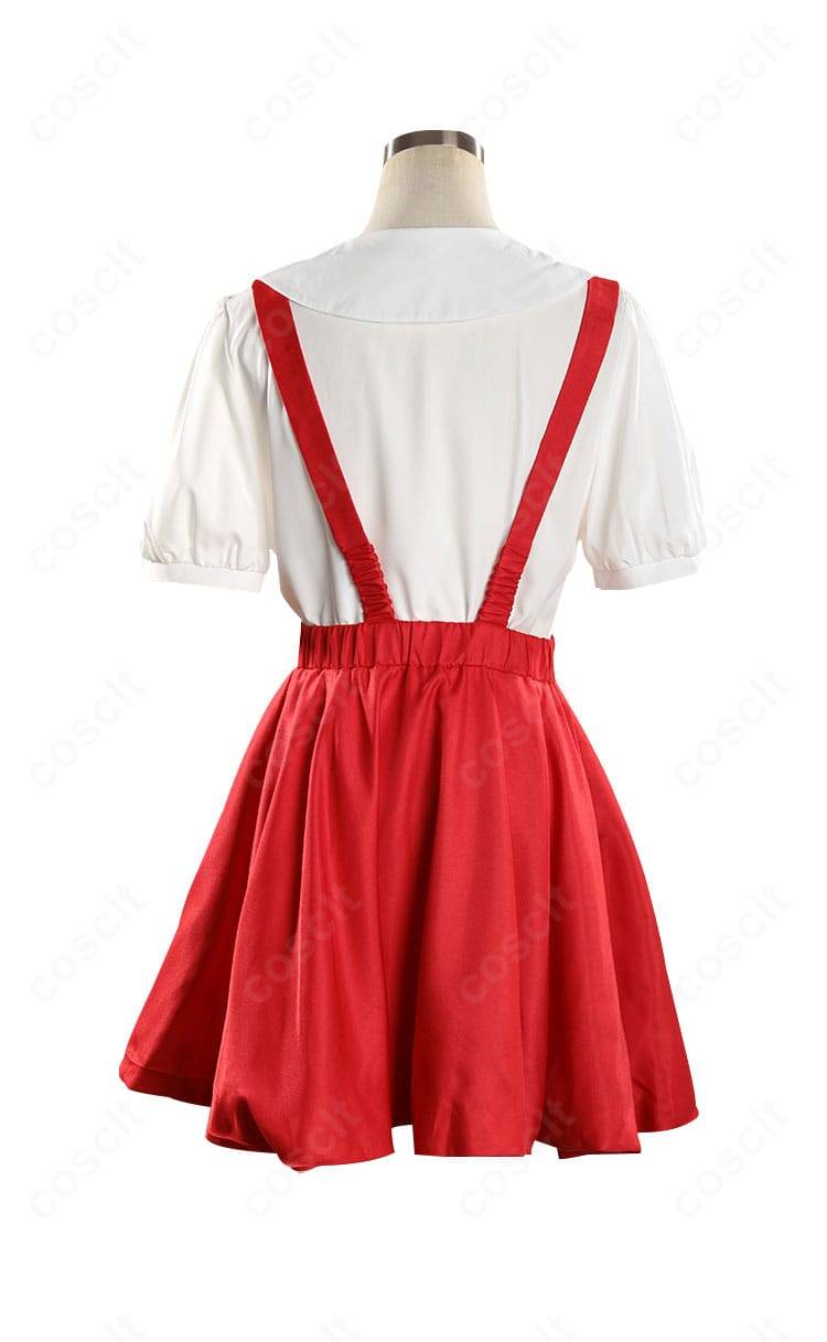 ちびまる子ちゃん さくらももこ コスプレ衣装 背面全体。スカートのラインと配色の再現性が分かる背面ビュー。