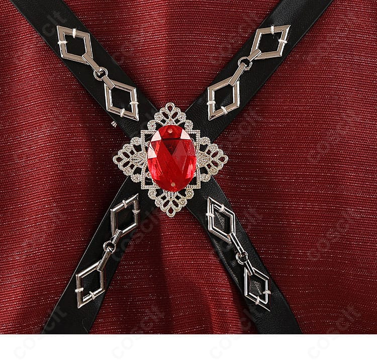 アルレッキーノ衣装の背面ディテール。背中の切り替え線と裾の重なり、ステッチの整いを強調。