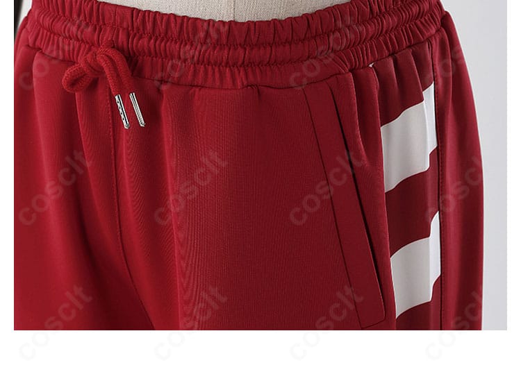 ペルソナ5 コスプレ衣装 パンツのサイドラインと装飾の拡大ディテール