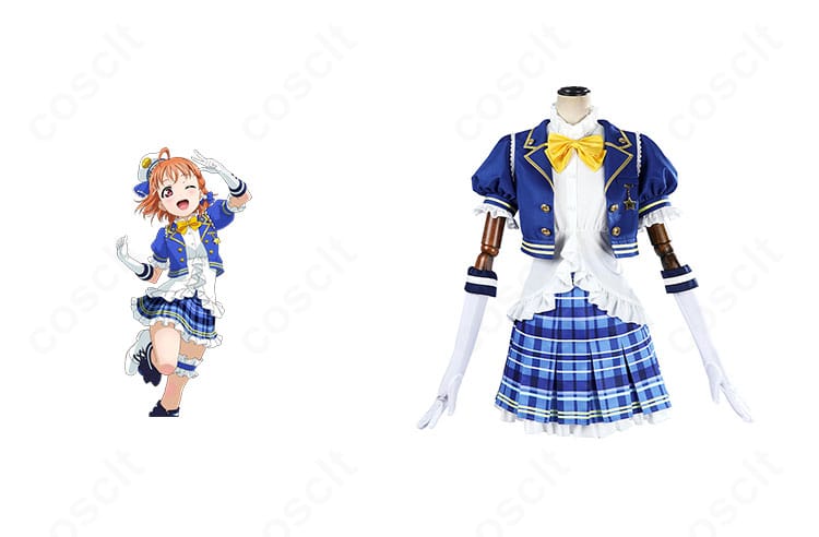 ラブライブ!スクフェス2 黒澤ダイヤ コスプレ衣装の正面全身。コートとスカートの上品なシルエットを確認できる画像