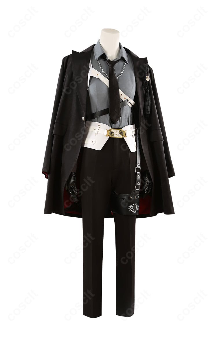 右側面ディテール。ワンアームアクセサリーやベルトの重なり、袖口の装飾が確認できる後家兼光衣装。