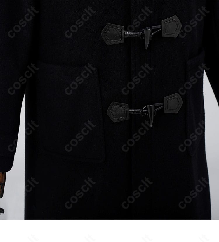 ペルソナ5 雨宮蓮 冬服コートの門襟デザイン。端正でクールな印象を与える仕立て。