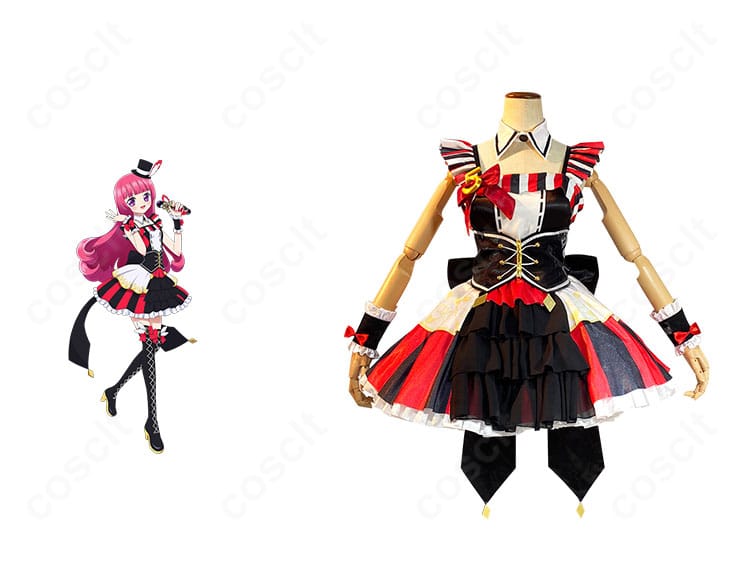 プリパラの北条そふぃ5周年衣装を着用したコラボ風写真。胸元の5モチーフと大きなリボンが映える高再現コスチューム。