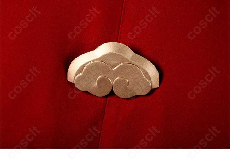 ウェイ衣装の背面装飾ディテール。背中の意匠とステッチワークを強調した近接画像。