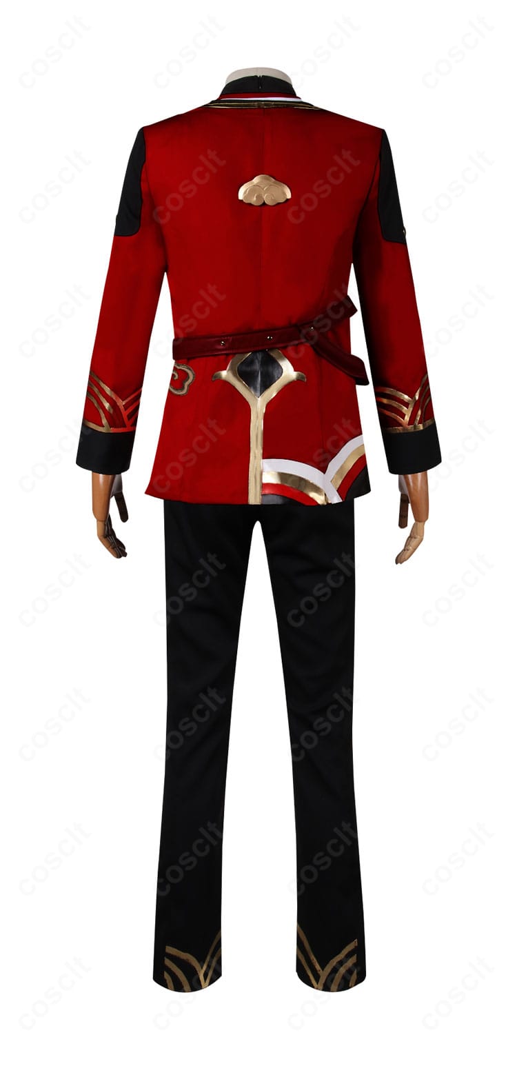 ウェイの「師であり、友であり」工造司制服の背面全体。背面装飾と裾のシルエットが確認できる。