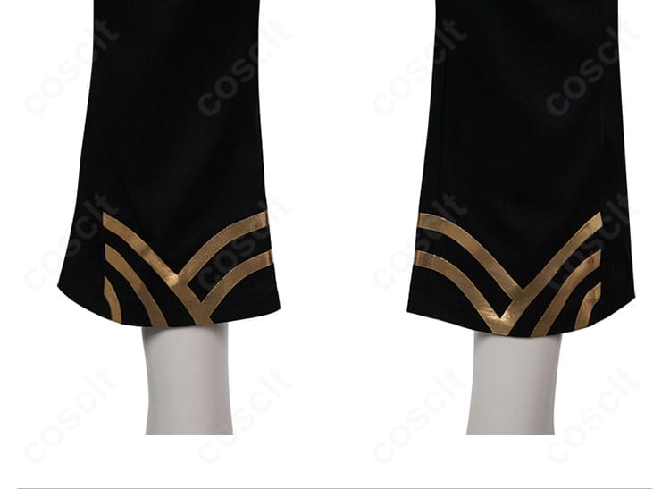 ウェイ衣装のズボンディテール。ベルト周りとライン取り、落ち着いた色味をクローズアップ。