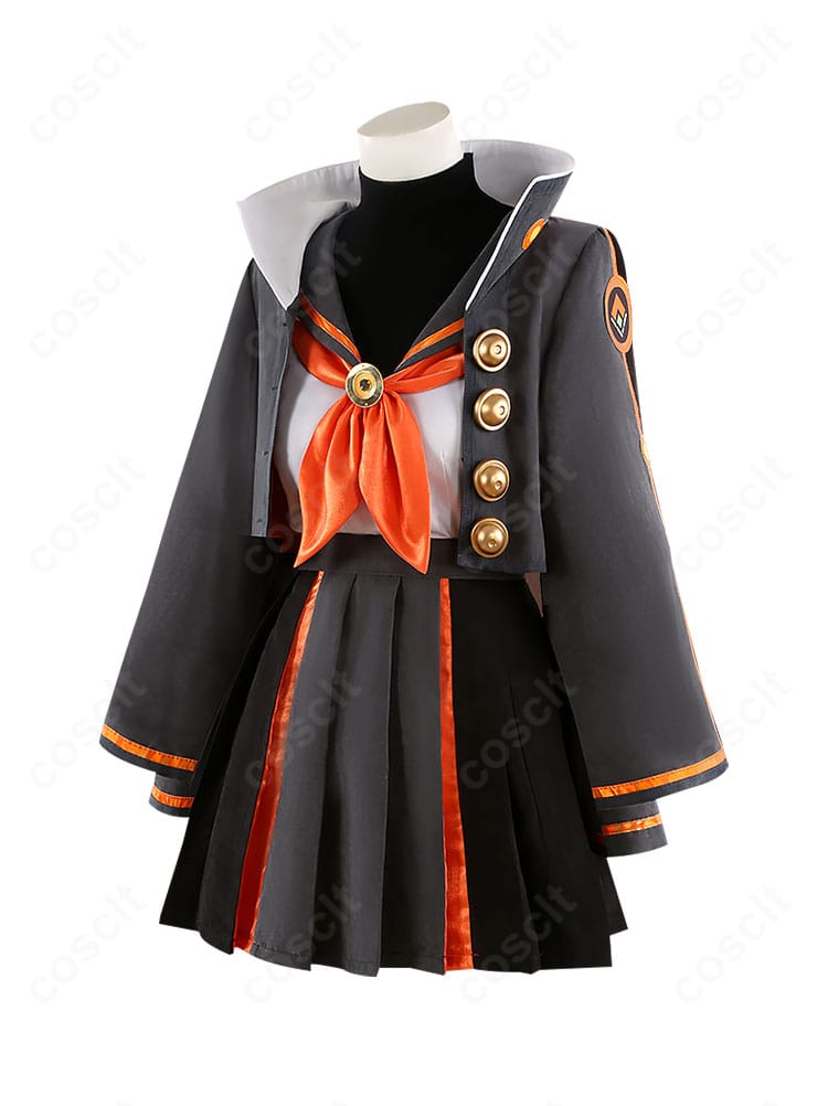 FGO 岸波白野(ザビ子)コスプレ衣装 左側面。袖口やサイドの縫製、スカーフの見え方などディテールを強調。