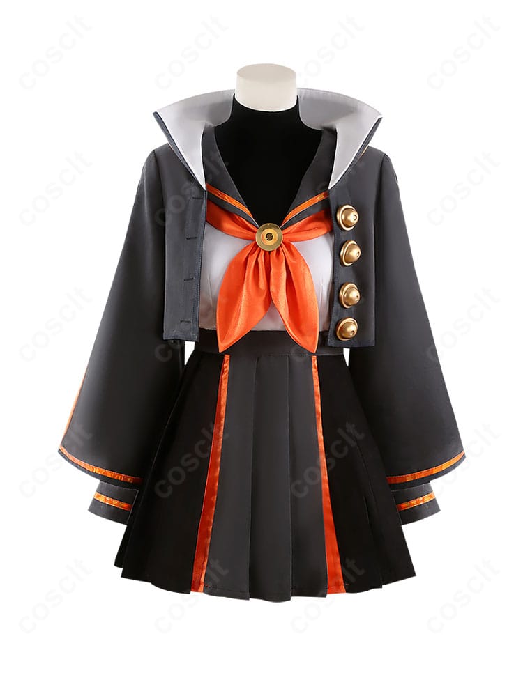 FGO 岸波白野(ザビ子)コスプレ衣装 正面全身。ハリのあるコートと上品なスカートの発色と質感が分かるカット。