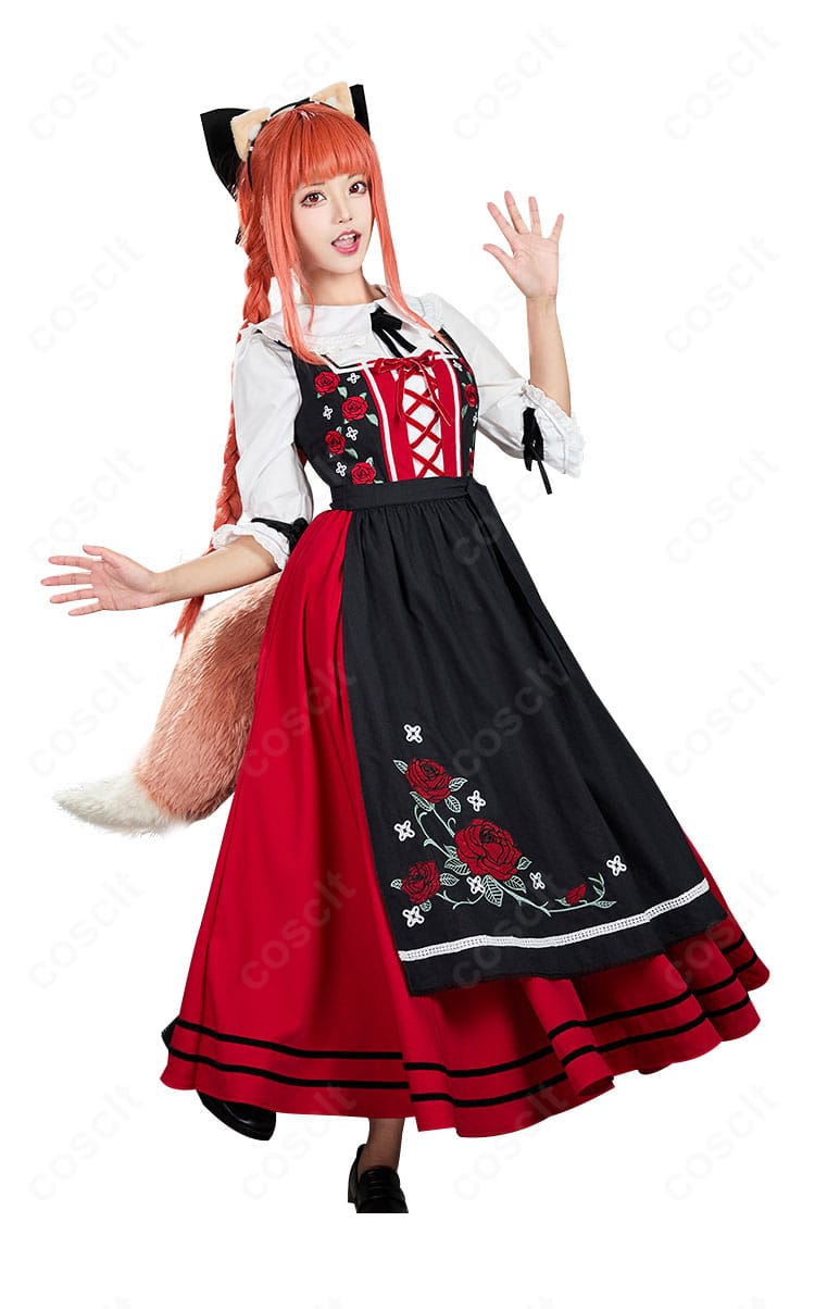 ホロ コスプレ衣装の側面シルエットと装飾ディテールを示す画像