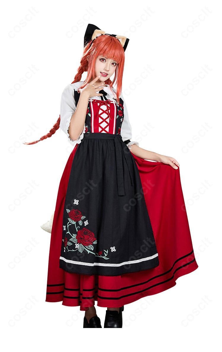 ホロ アルザス民族衣装のスカート生地感とフレアラインのディテール写真