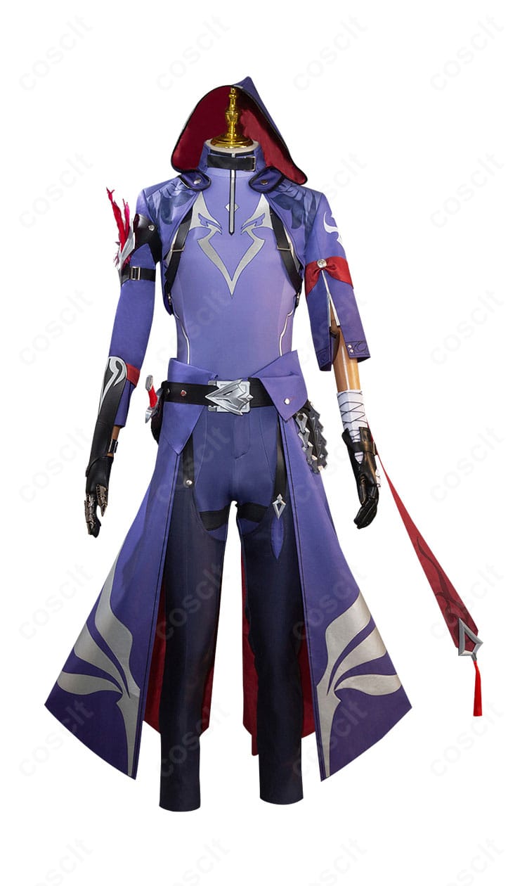 崩壊:スターレイル モゼ 無 コスプレ衣装の正面全体。ロングコートとオーバースカートのシルエットが明瞭にわかる画像。