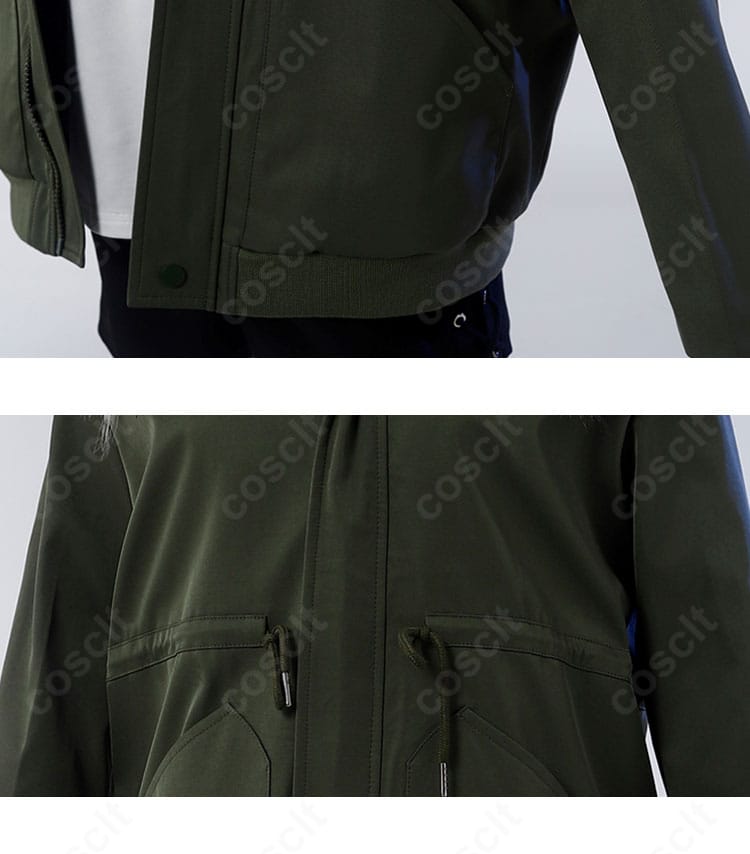 衣装の裾と前立て（衣襟）付近の装飾ディテール。双葉らしい意匠を再現した近接写真。