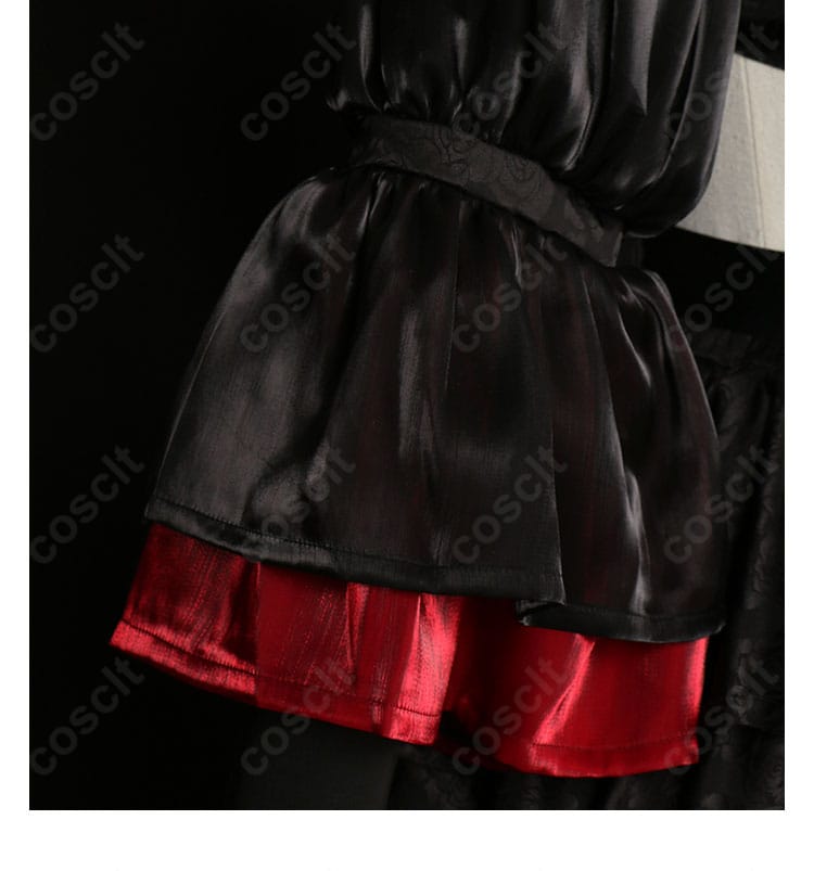 袖とアームカバーの装飾アップ。縁取り、意匠テープ、装飾パーツの配置と質感が分かる画像