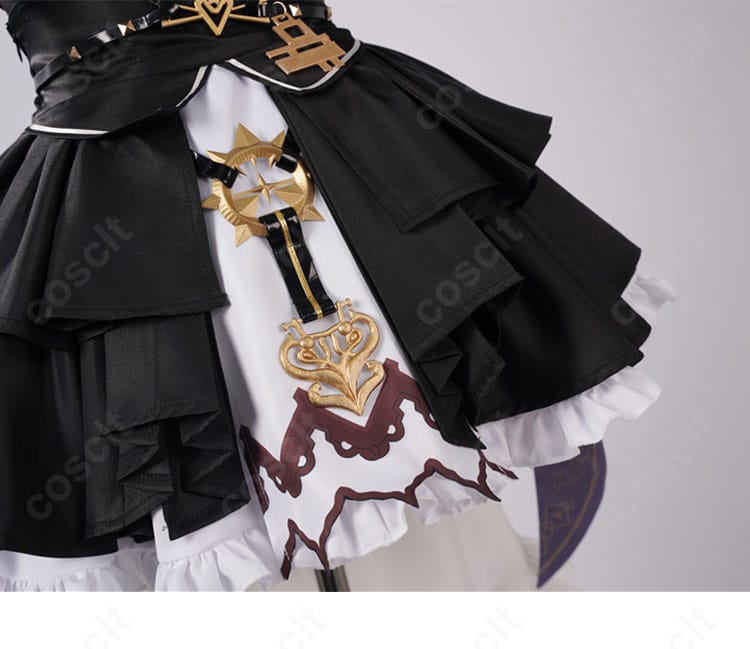 ホロライブ 宝鐘マリン 衣装 スカート裾の縁取りと装飾テープの細部