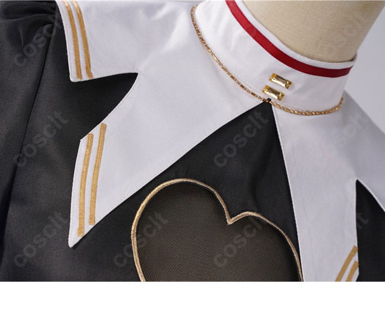 宝鐘マリン 1stライブ衣装 襟周りの意匠とステッチのクローズアップ