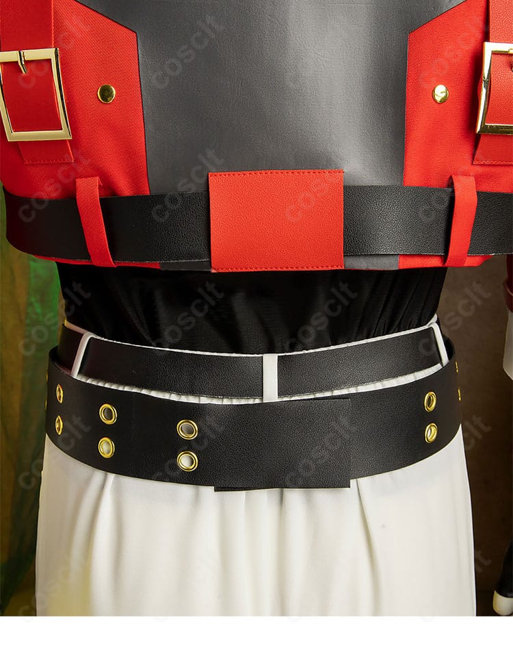 ソル=バッドガイ衣装の背面装飾アップ。背中の意匠とパネル切替の再現度を示すディテール写真。