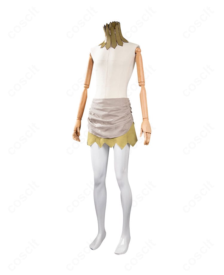 ダンジョン飯 リシオンのコスプレ衣装 左側面。全体バランスと装飾の配置が分かるディテールカット