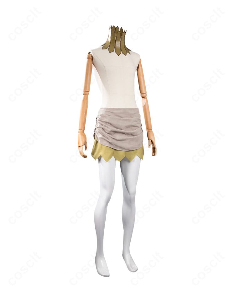 ダンジョン飯 リシオンのコスプレ衣装 右側面。スカートの流れるラインとウエストの安定設計が分かる詳細