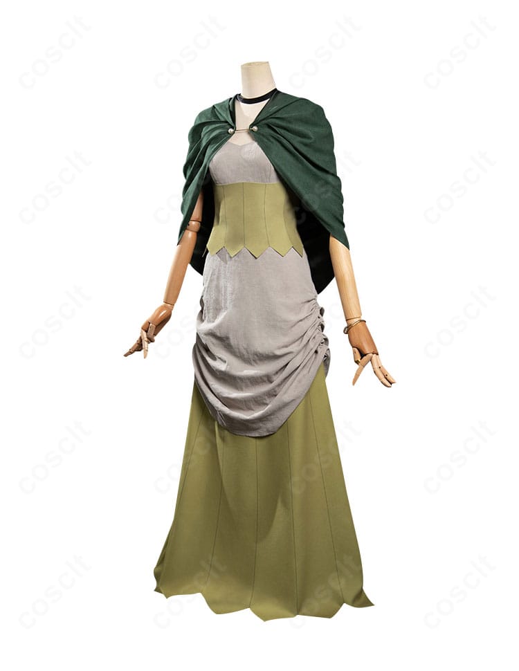 シスヒス コスプレ衣装の左側面。胸飾りと腰周りの装飾バランスを確認できる画像