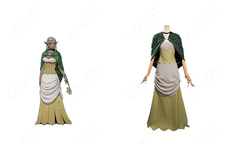 シスヒスの公式イメージと並んだ正面全身。刺繍入り襟とマントの質感まで高再現のコスプレ衣装