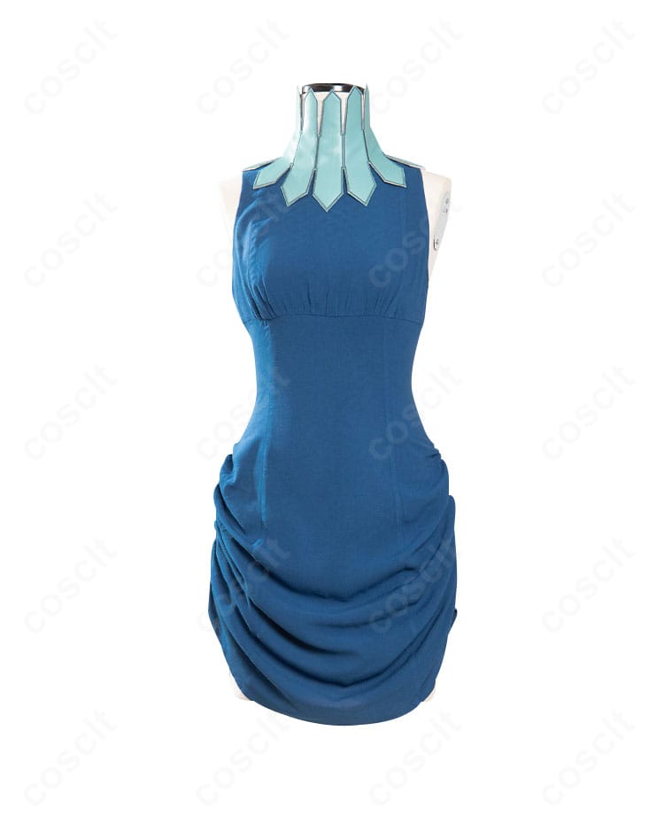 ダンジョン飯 マルシル・ドナトー コスプレ衣装の正面全体。上品なワンピースと高品質仕上げ