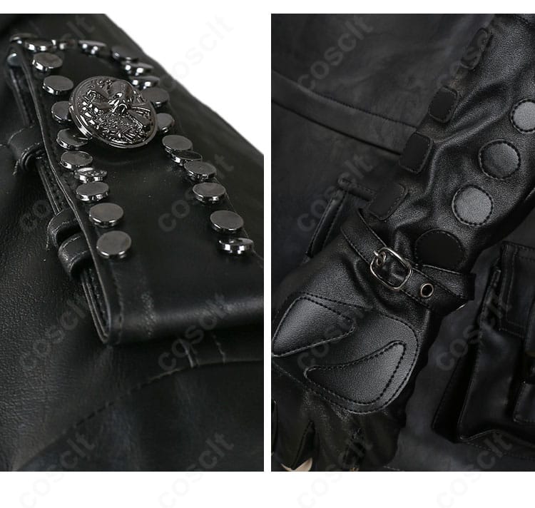 ノクティス衣装の肩部分と手袋の装飾ディテールが分かるクローズアップ