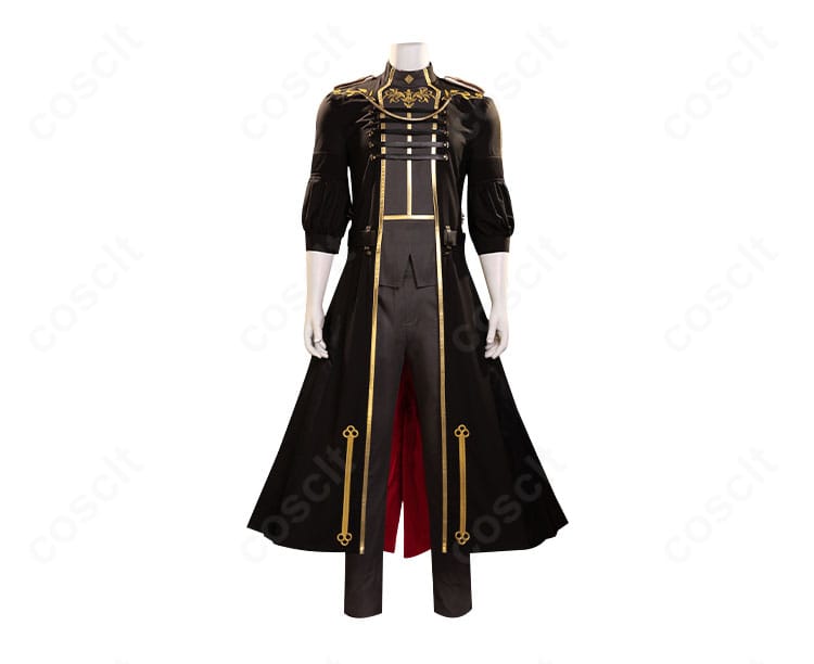 フロント装飾のクローズアップ。胸元から前立ての意匠、ボタン配置の質感を明瞭に撮影。