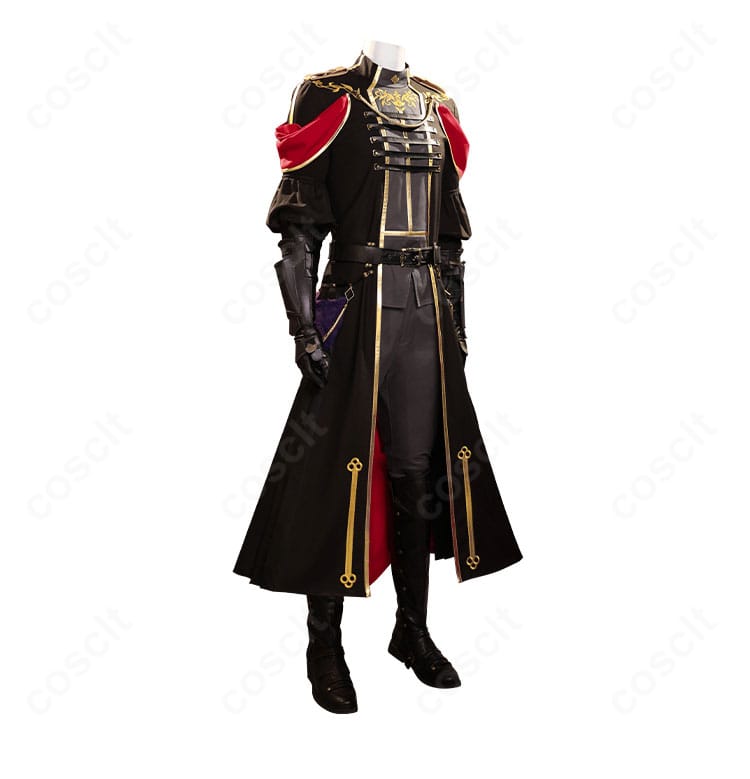 商品左側面。左肩から裾への落ち感、手鎧・手袋の見え方を確認できるアングル。