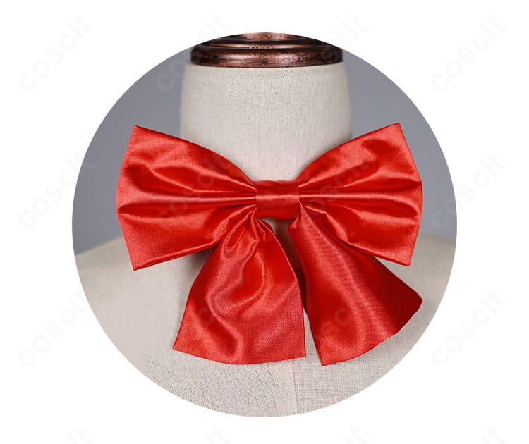 蝶結びリボンのディテール。幅と長さの比率、中央の結び目の立体感を鮮明に表現。